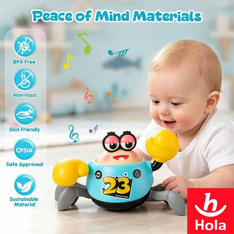 خرچنگ متحرک آموزشی و تعاملی هولا Hola Crawling Crab HE 9972 | موزیکال و چراغ‌دار
